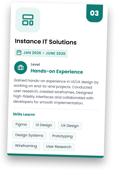 Instance IT Solutions — UI/UX Designer